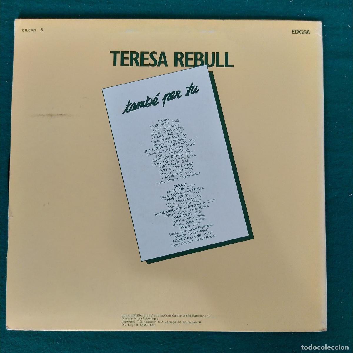 Discos de vinilo: Teresa Rebull &ndash; Tambe Per Tu - Foto 2