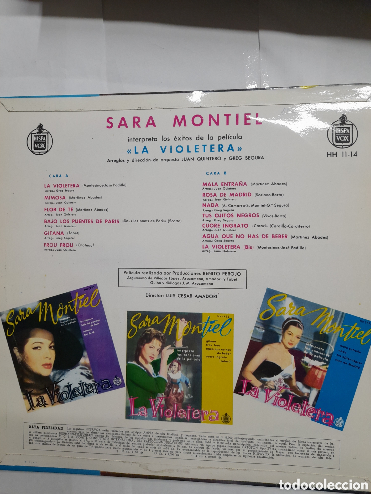 Discos de vinilo: SARA MONTIEL. LA VIOLETERA. - Foto 2