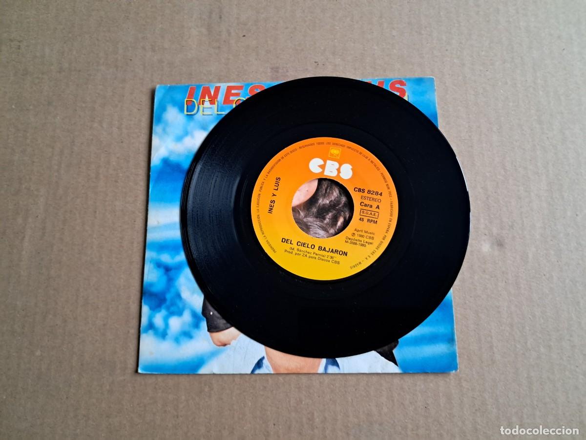 Discos de vinilo: INES Y LUIS - DEL CIELO BAJARON SINGLE 1980 - Foto 2