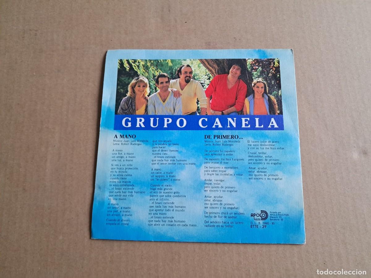 Discos de vinilo: GRUPO CANELA - A MANO SINGLE 1983 - Foto 3
