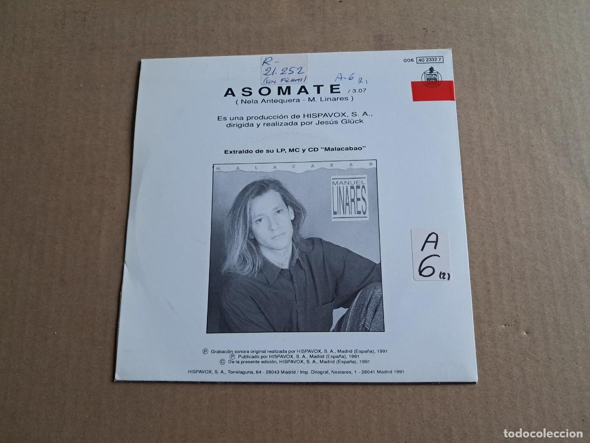 Discos de vinilo: MANUEL LINARES - ASOMATE SINGLE 1991 - Foto 3