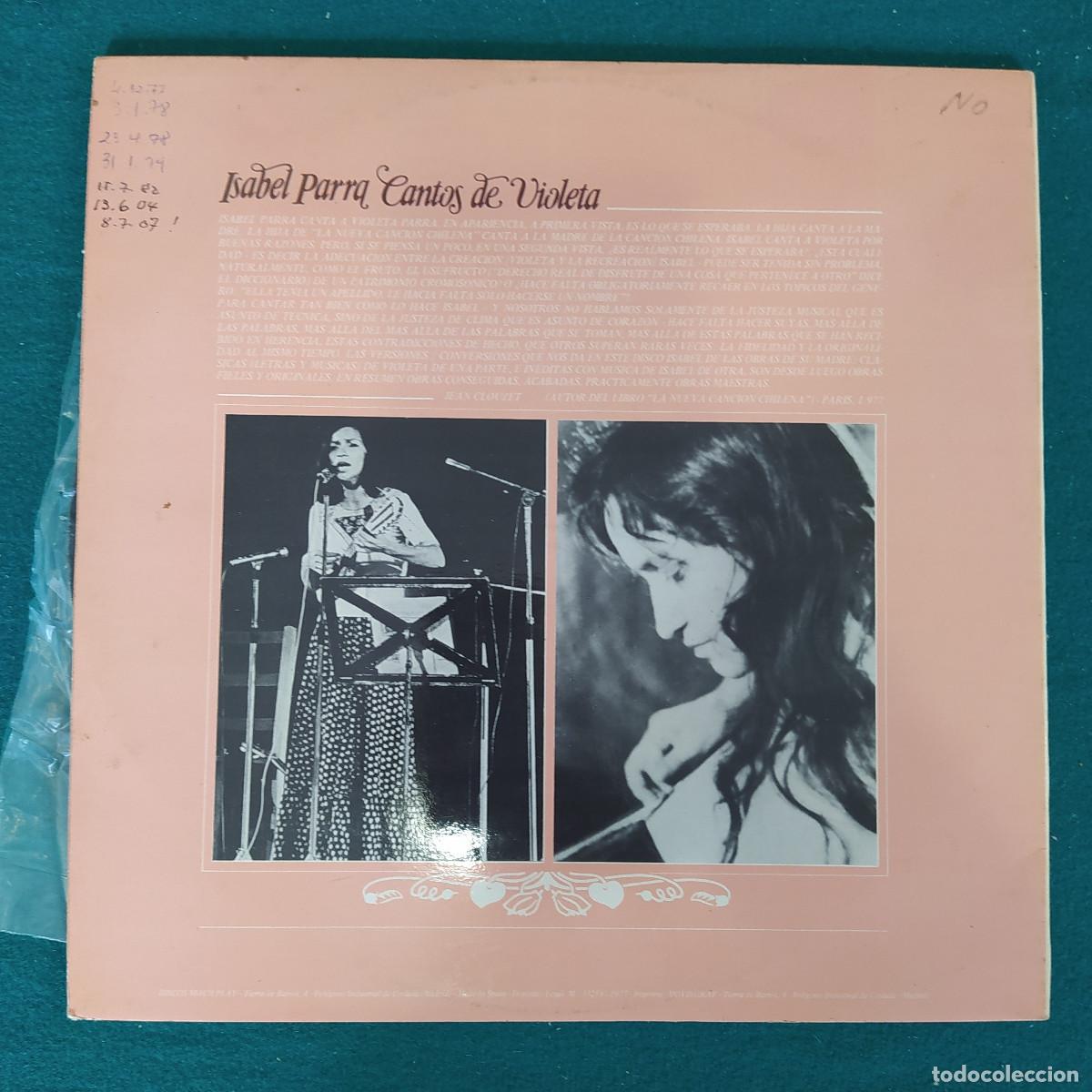 Discos de vinilo: Isabel Parra &ndash; Cantos De Violeta - Foto 2