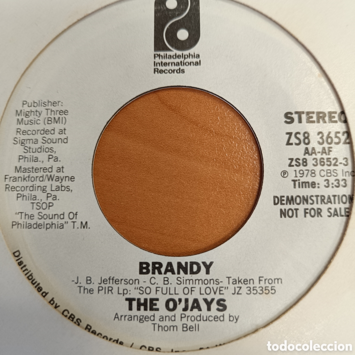 Discos de vinilo: The OJays &lrm;&ndash; Brandy (Promocional) - Foto 1
