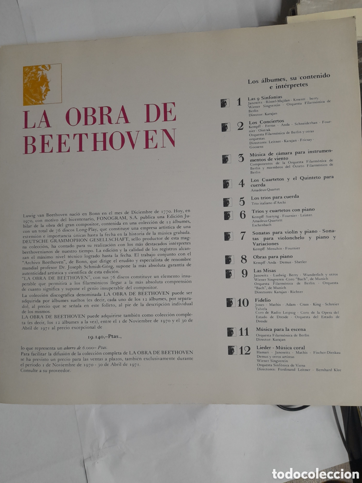 Discos de vinilo: BEETHIVEN. ESPECIAL BICENTENARIO. - Foto 2