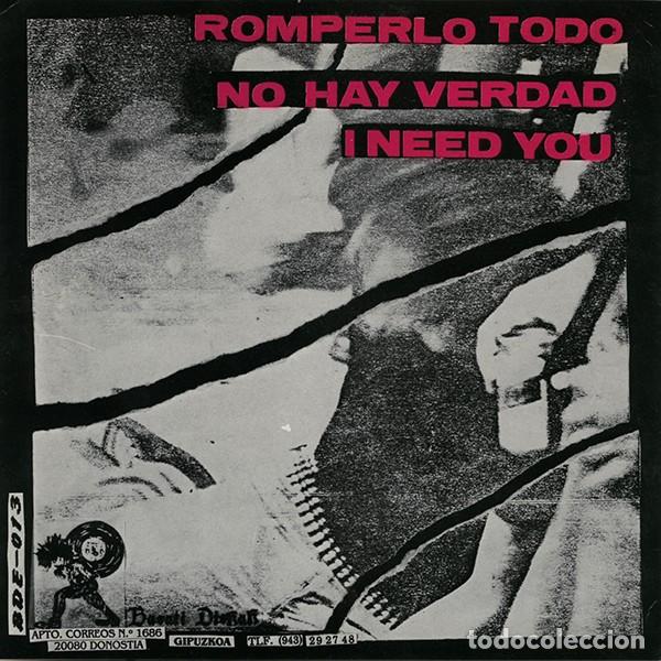Discos de vinilo: La Perrera &ndash; Romperlo Todo - 7&rdquo; - No Insert - 1990 - Basati Diskak &ndash; BDE-013 - Foto 2