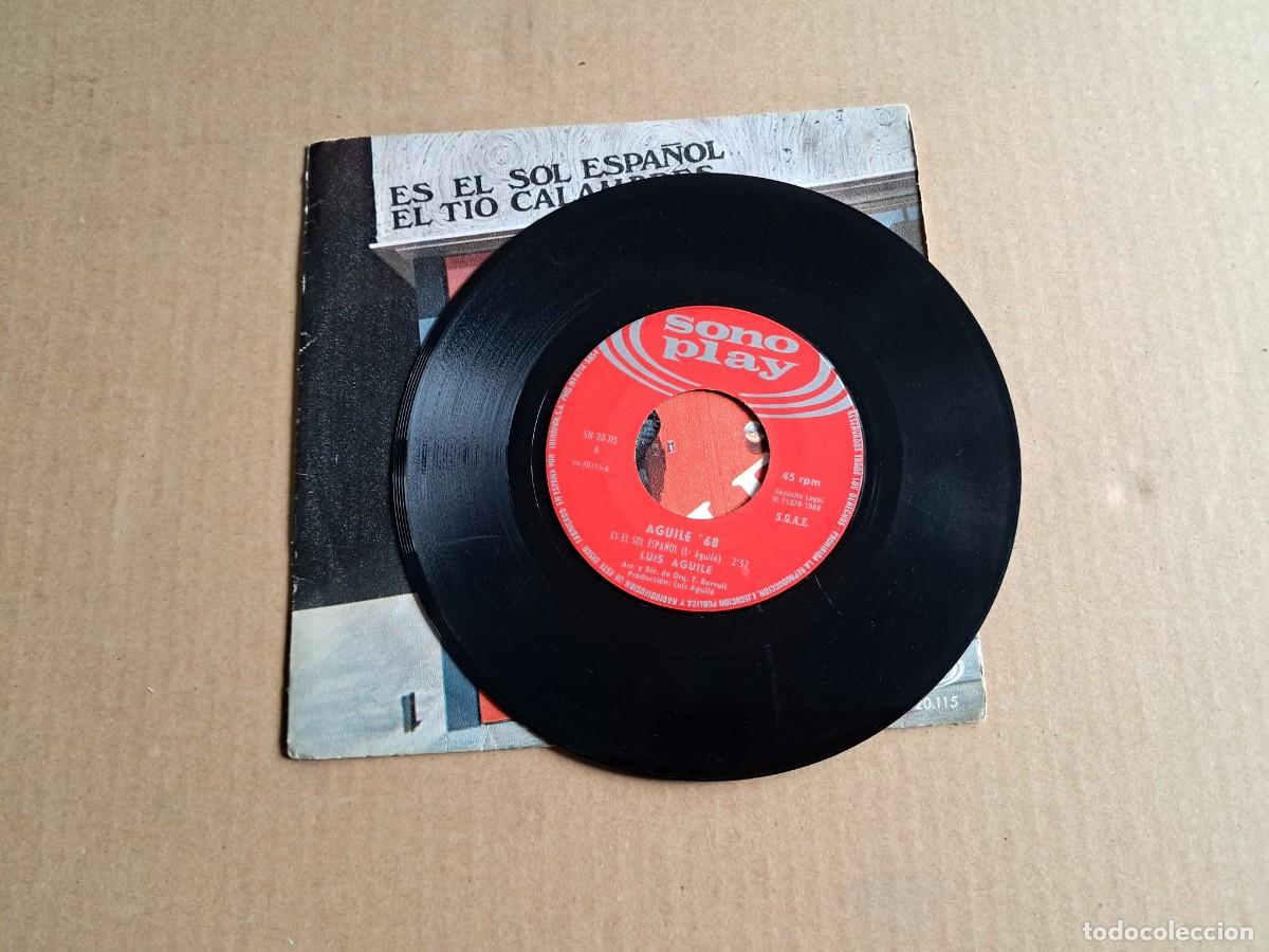Discos de vinilo: LUIS AGUILE - ES EL SOL ESPA&Ntilde;OL SINGLE 1968 - Foto 2