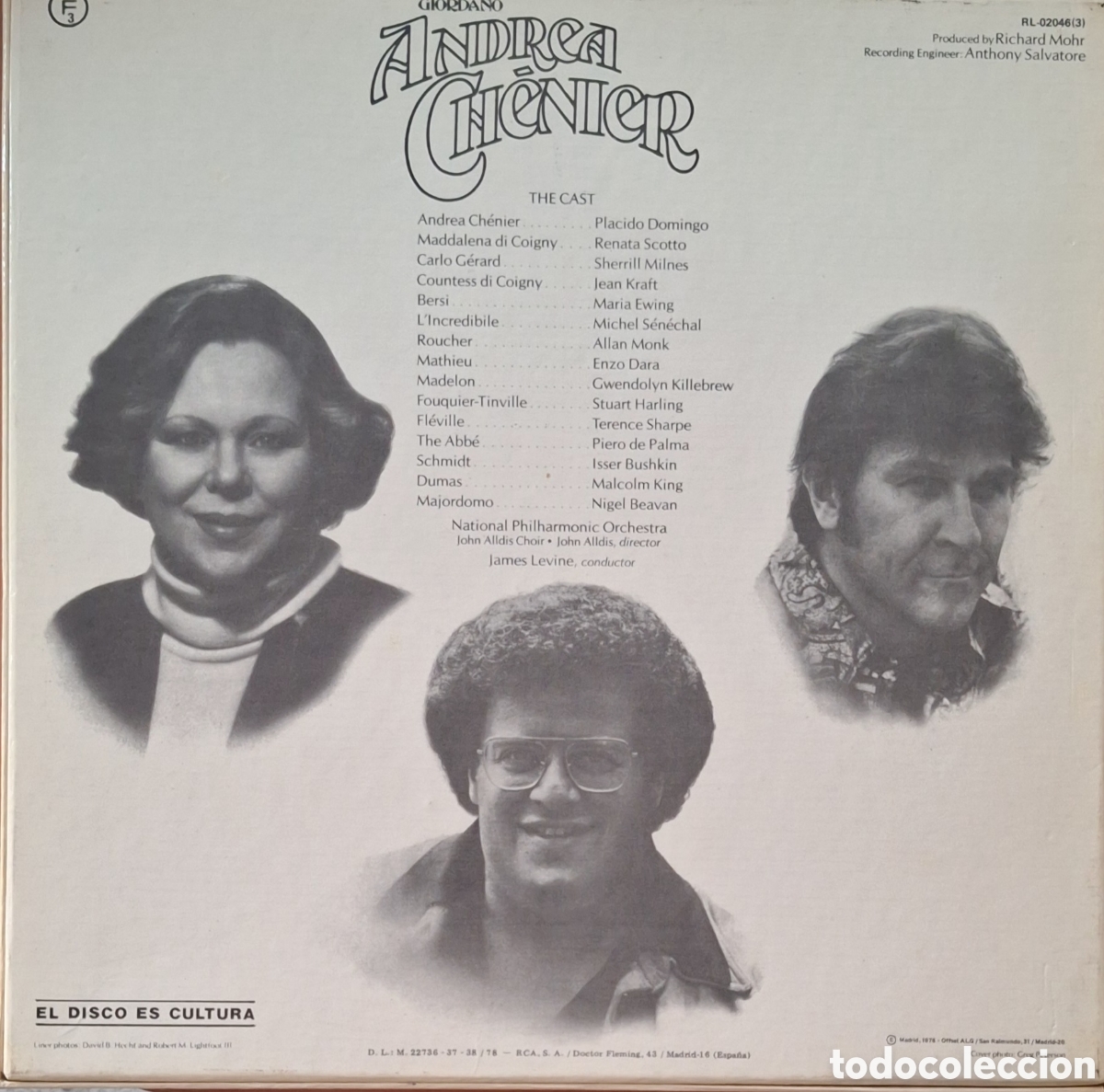 Discos de vinilo: Caja Andrea Ch&eacute;nier. Giordano. Dtor: J. Levine - Foto 2