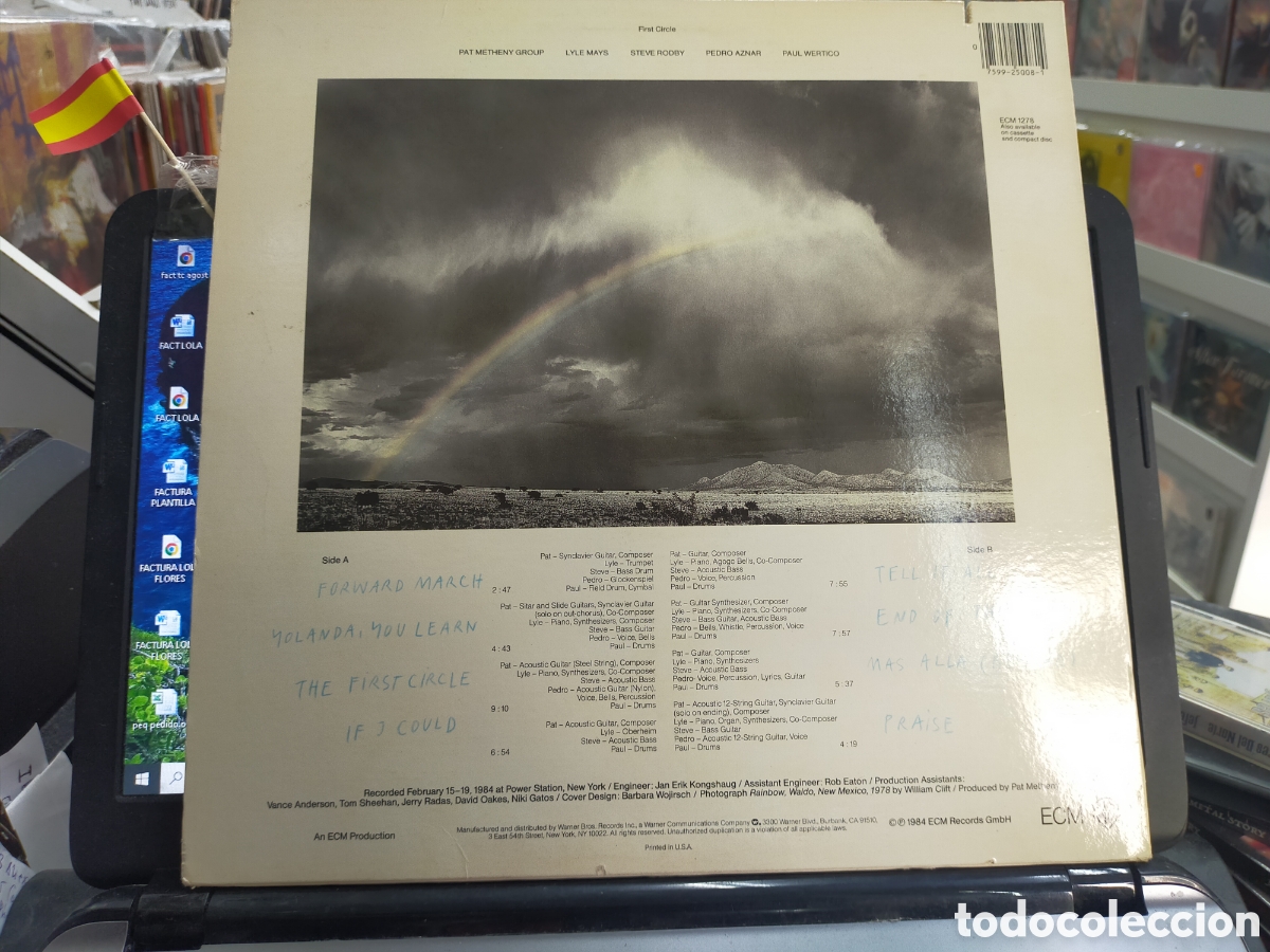 Discos de vinilo: Pat Metheny group LP first circle 1984 u.s.a. - Foto 2