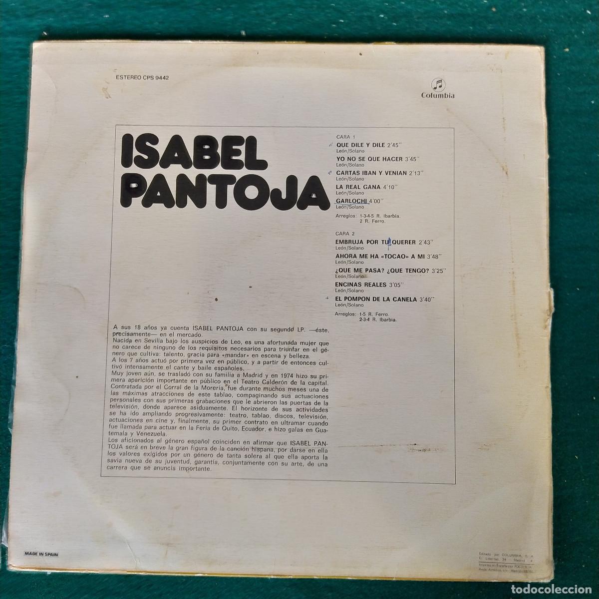 Discos de vinilo: Isabel Pantoja &ndash; Que Dile Y Dile - Foto 2