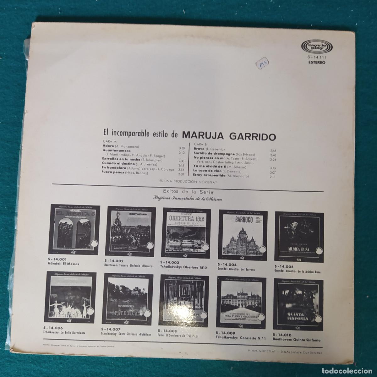Discos de vinilo: Maruja Garrido &ndash; El Incomparable Estilo De Maruja Garrido - Foto 2