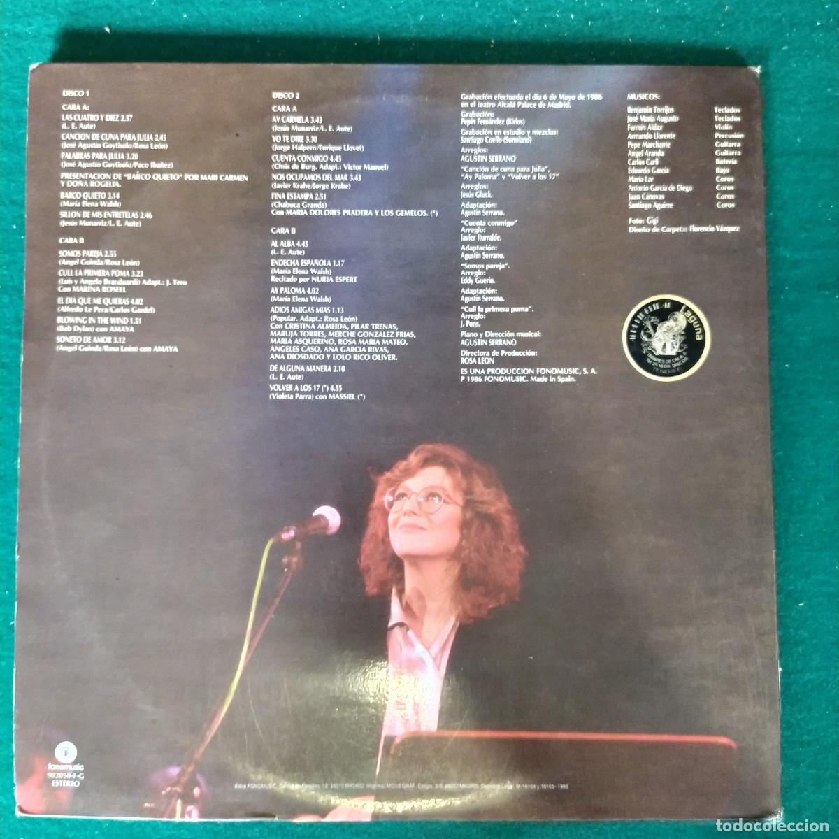 Discos de vinilo: Rosa Le&oacute;n &ndash; Amigas Mias (En Directo) - Foto 2