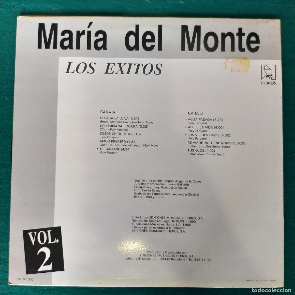 Discos de vinilo: Mar&iacute;a Del Monte &ndash; Los &Eacute;xitos De Maria Del Monte Vol. 2 - Foto 2
