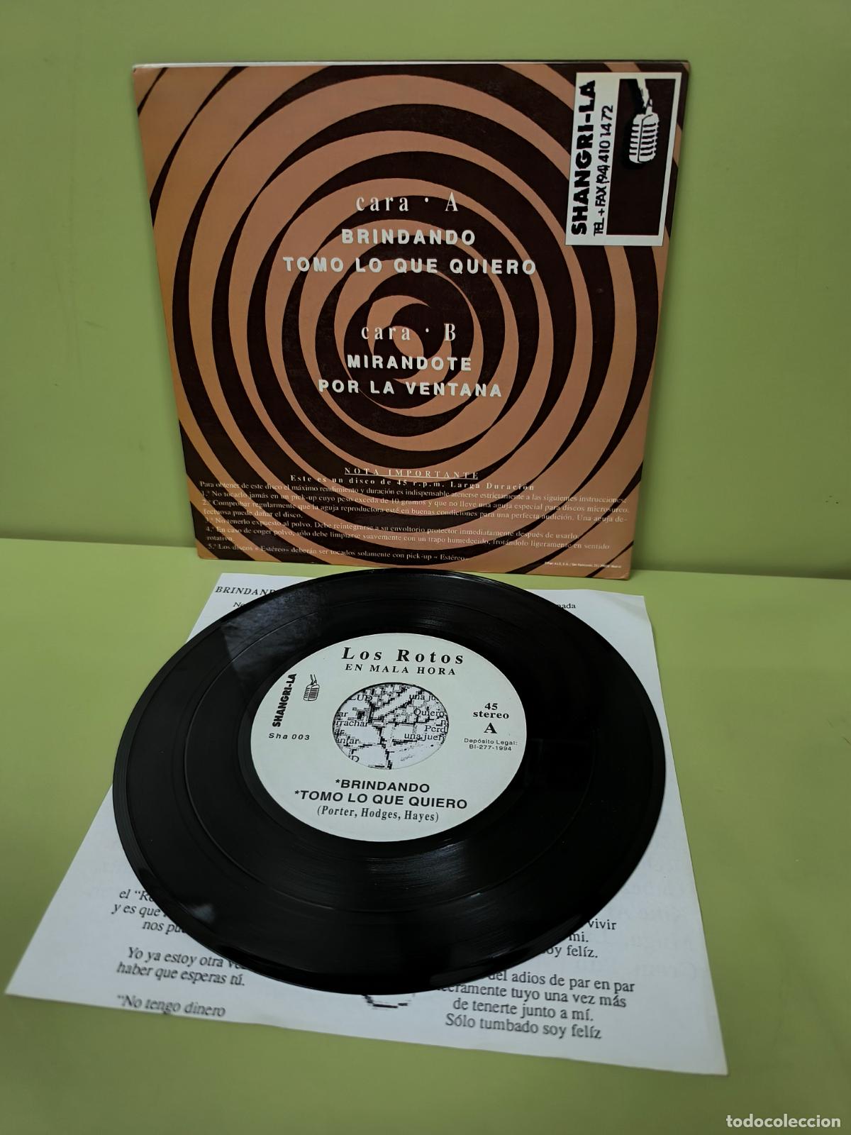 Discos de vinilo: LOS ROTOS - EN MALA HORA - DISCO DE VINILO SINGLE - Foto 2