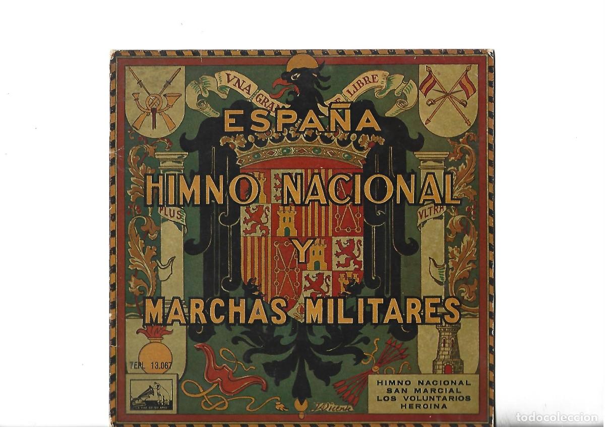 Discos de vinil: SINGLE ESPA&Ntilde;A HIMNO NACIONAL Y MARCHAS MILITARES 1958