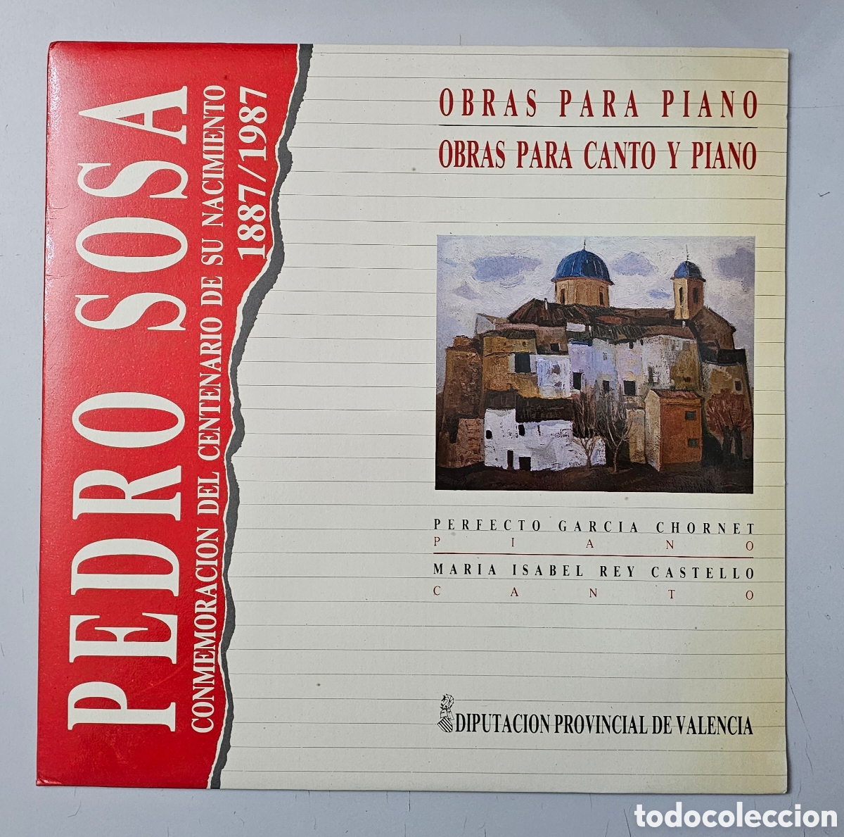 Disques de vinyle: LP PERFECTO GARCIA/ISABEL REY Pedro Sosa Conmemoracion de su nacimiento 1887-1987 (Espa&ntilde;a EGT 1987)