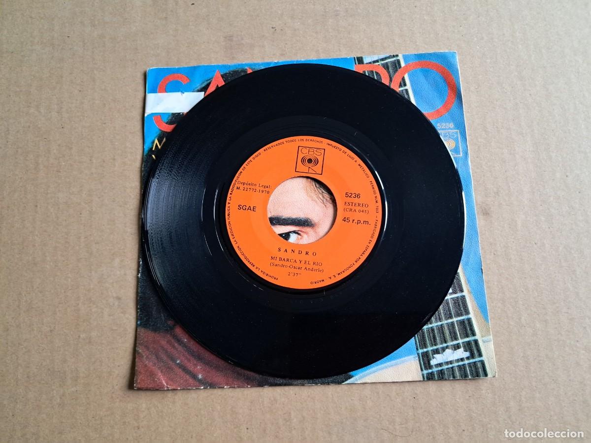 Discos de vinilo: SANDRO - MI BARCA Y EL RIO SINGLE 1970 EDICION ESPA&Ntilde;OLA - Foto 2