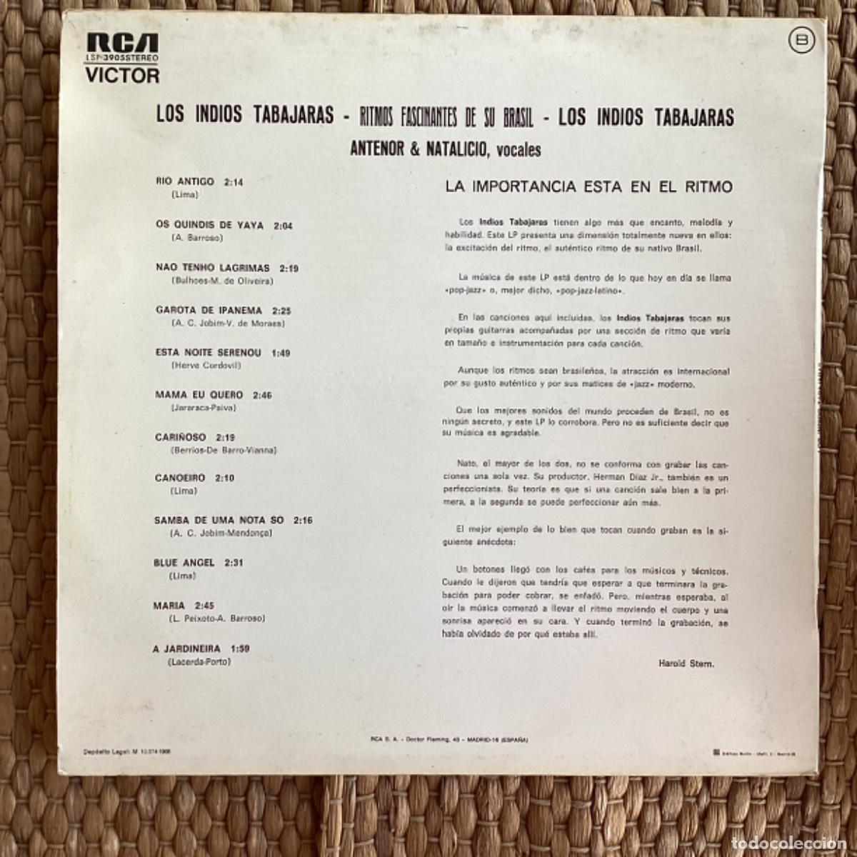 Discos de vinilo: V138 LP Los indios tabajaras - RCA 1968 - Foto 3