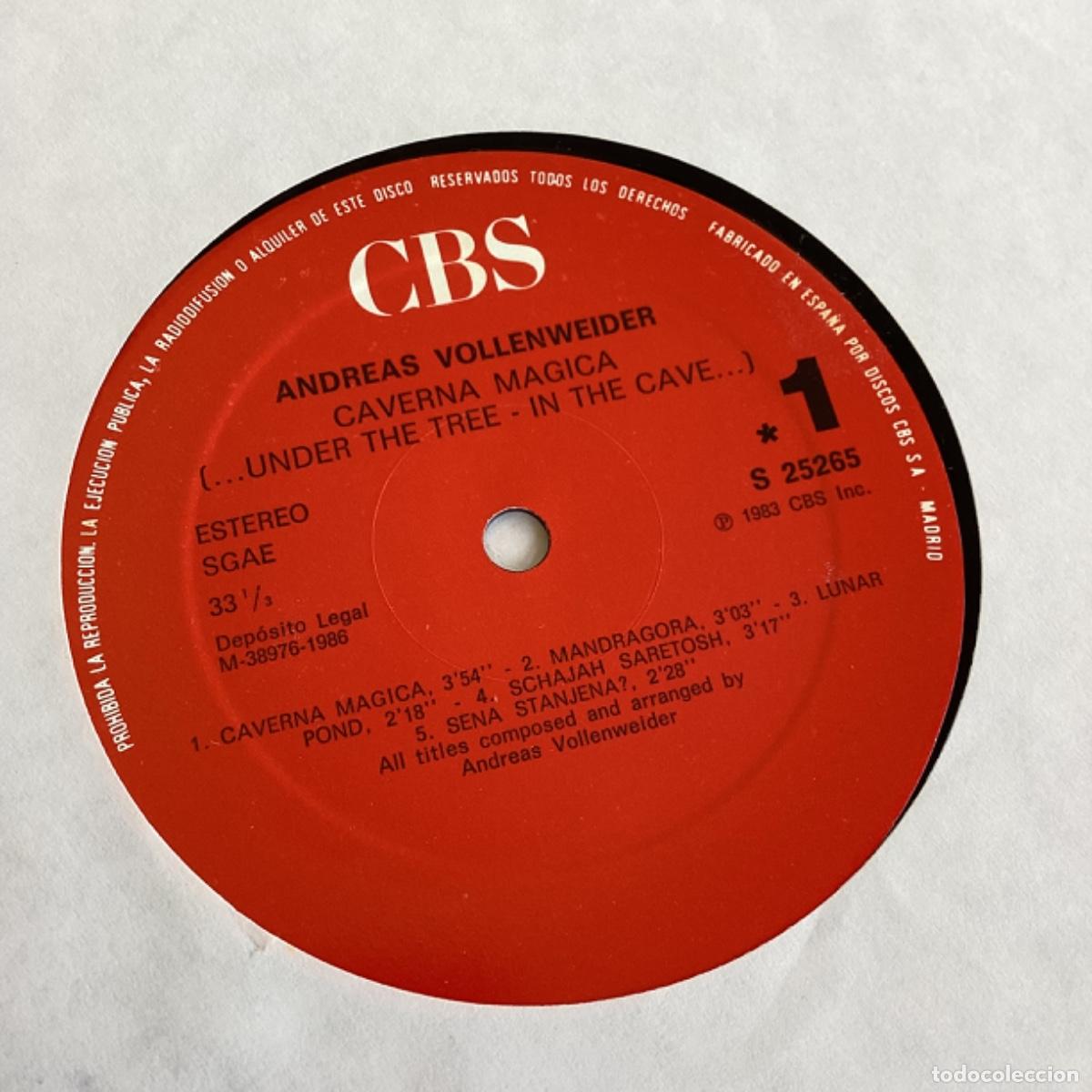 Discos de vinilo: V159 LP Andreas Vollenweider - Caverna m&aacute;gica - CBS 1983 - Foto 2