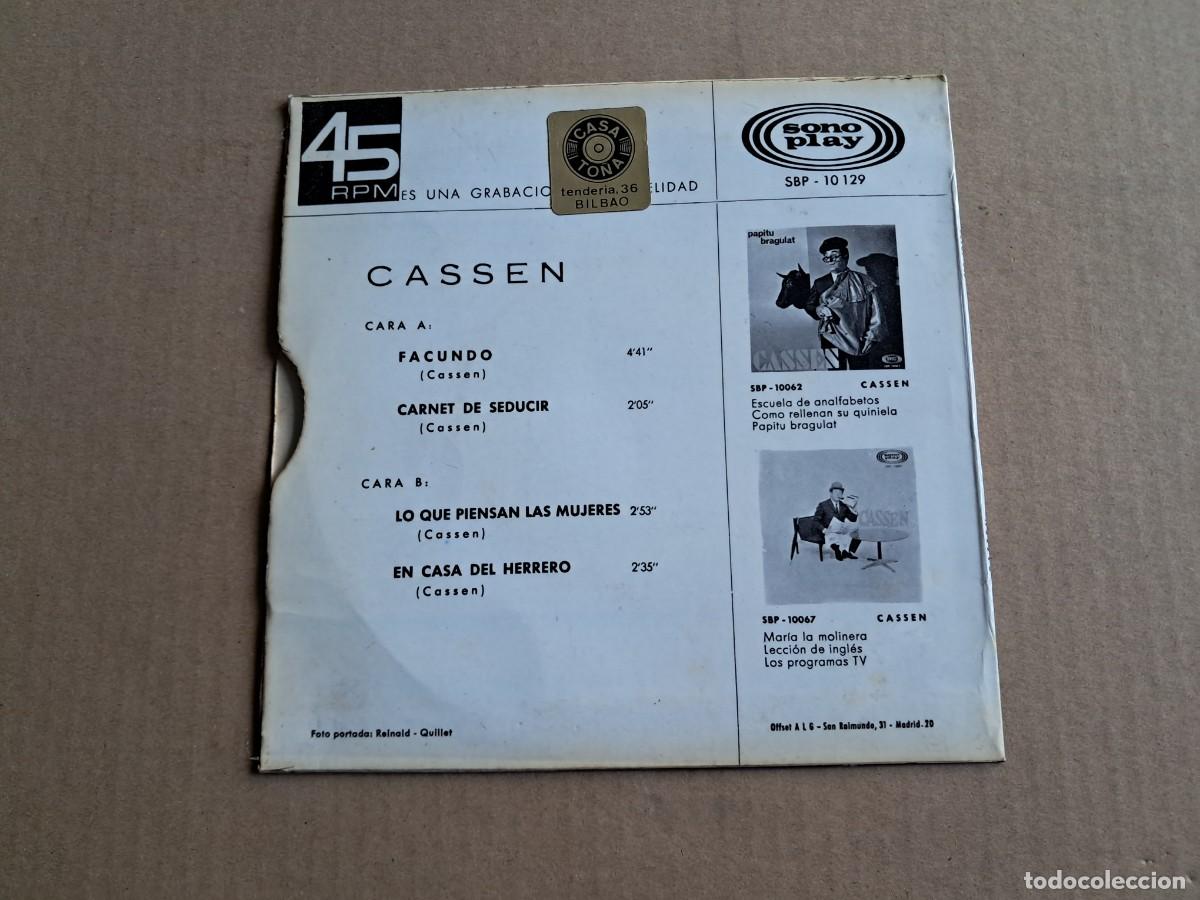 Discos de vinilo: CASSEN - FACUNDO EP 4 TEMAS 1968 - Foto 3