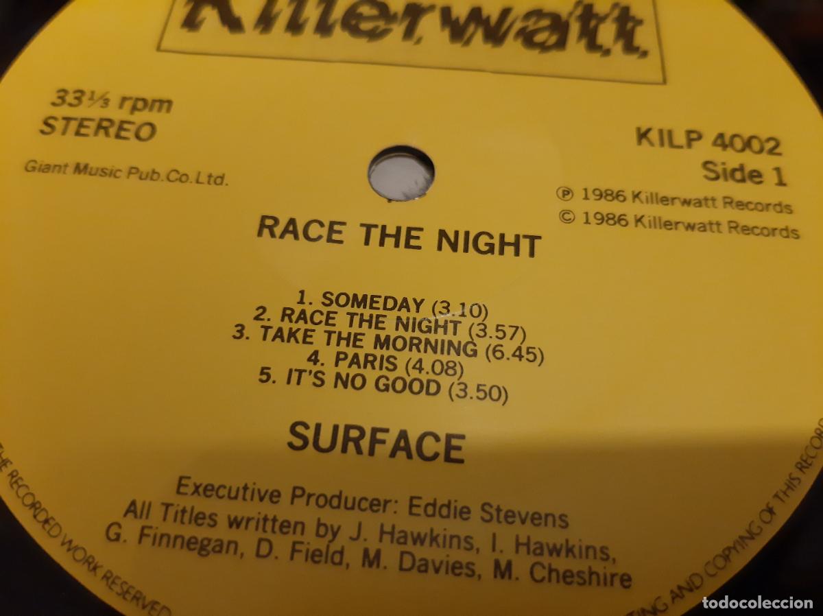 Discos de vinilo: SURFACE -RACE THE NIGHT- (1986) LP DISCO VINILO - Foto 2