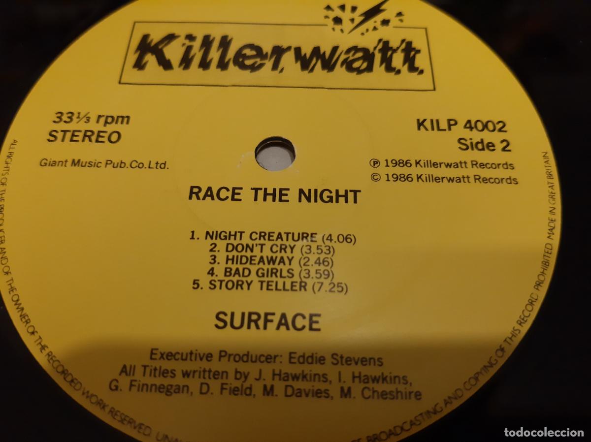 Discos de vinilo: SURFACE -RACE THE NIGHT- (1986) LP DISCO VINILO - Foto 3