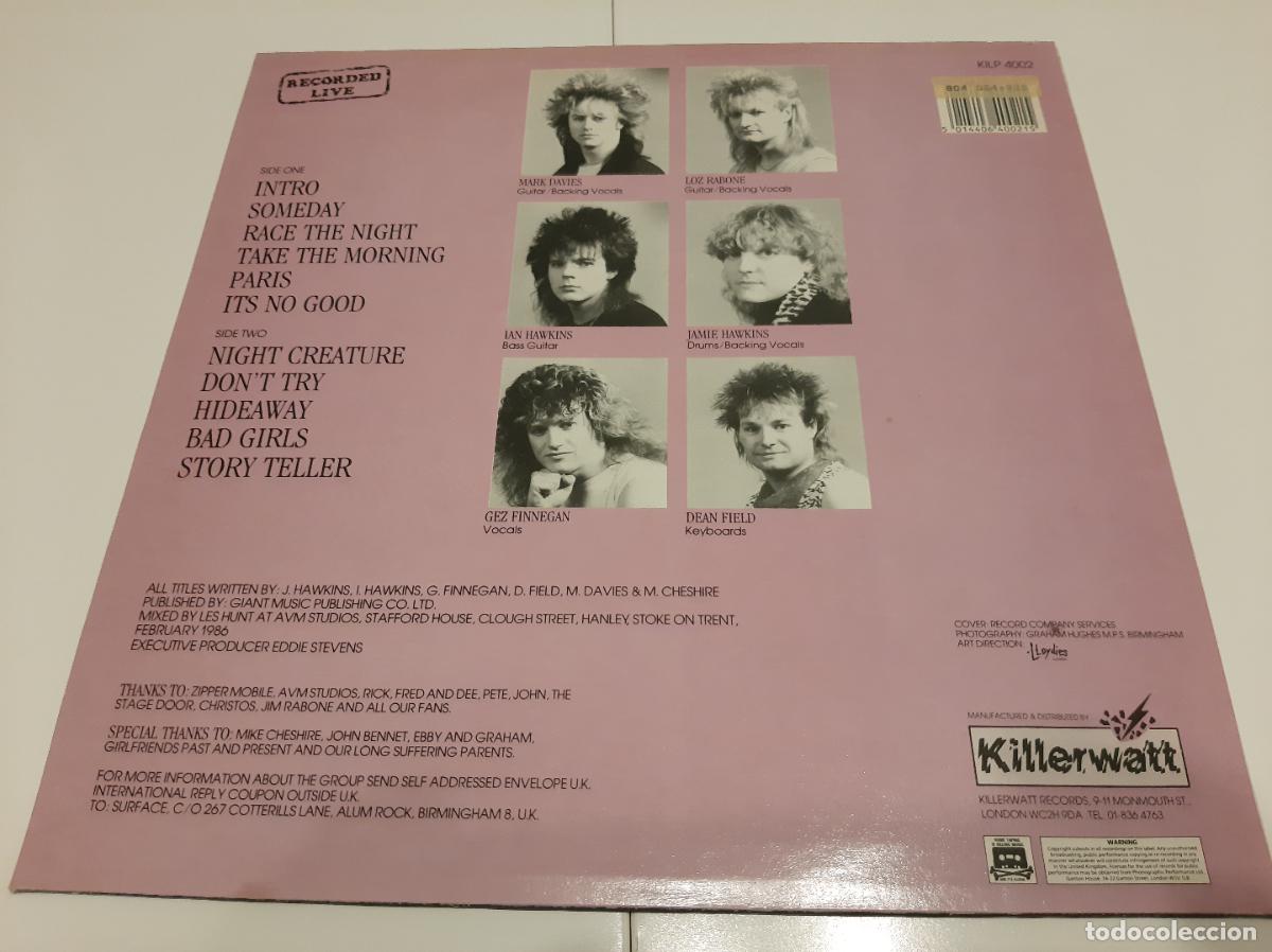 Discos de vinilo: SURFACE -RACE THE NIGHT- (1986) LP DISCO VINILO - Foto 9