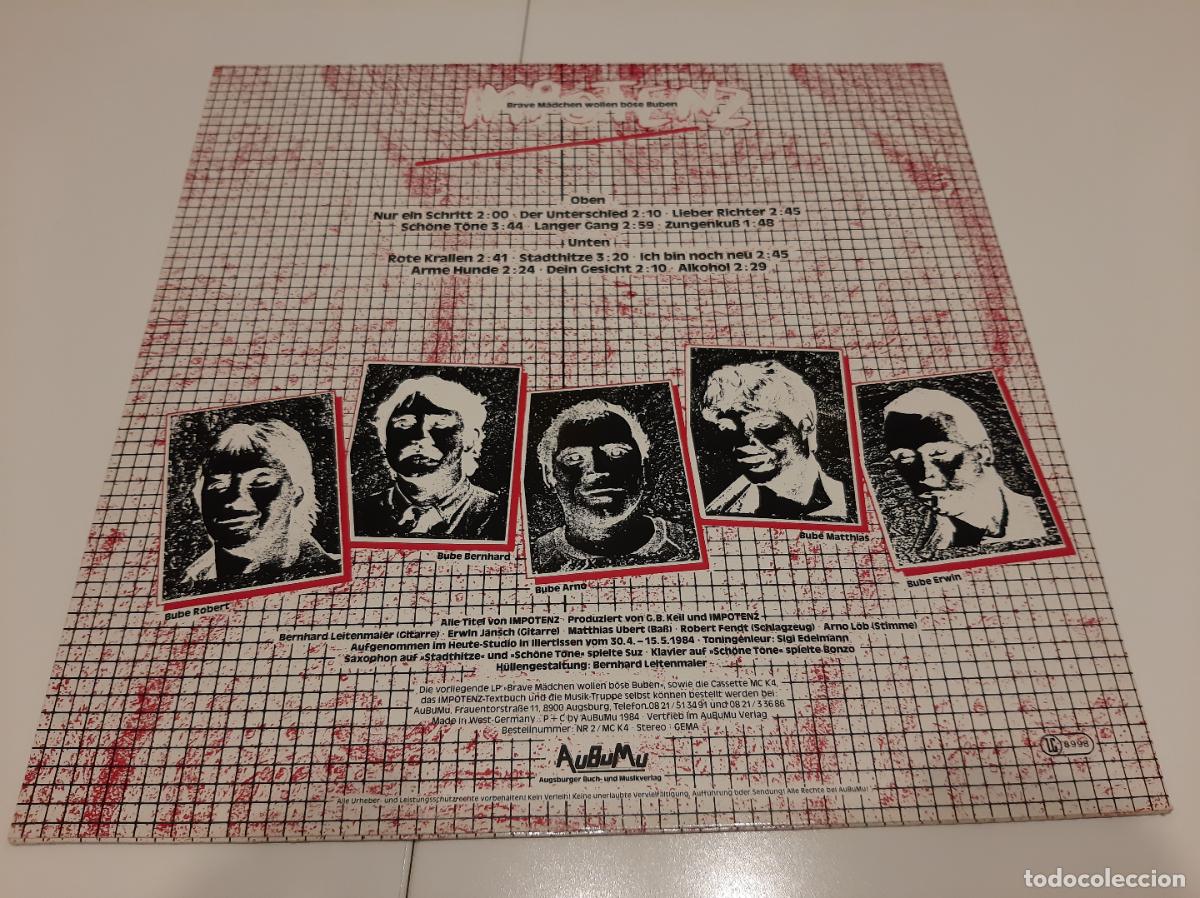 Discos de vinilo: IMPOTENZ -BRAVE M&Auml;DCHEN WOLLEN B&Ouml;SE BUBEN- (1984) LP DISCO VINILO - Foto 8