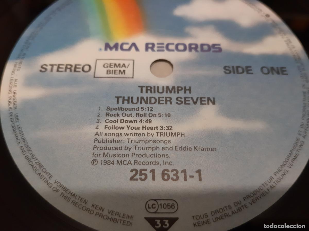 Discos de vinilo: TRIUMPH -THUNDER SEVEN- (1985) LP DISCO VINILO - Foto 3