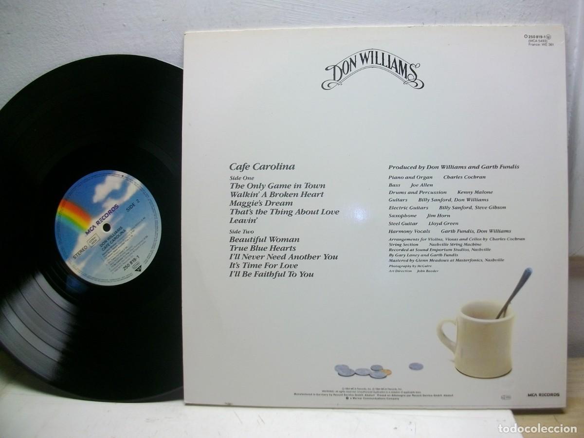 Discos de vinilo: Don Williams &ndash; Cafe Carolina LP - Foto 2