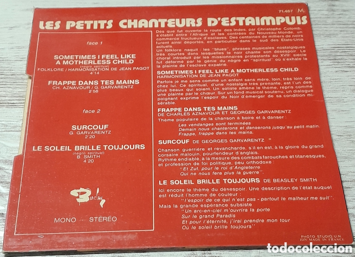 Discos de vinilo: LES PETITS CHANTEURS DESTAIMPUIS - Foto 2