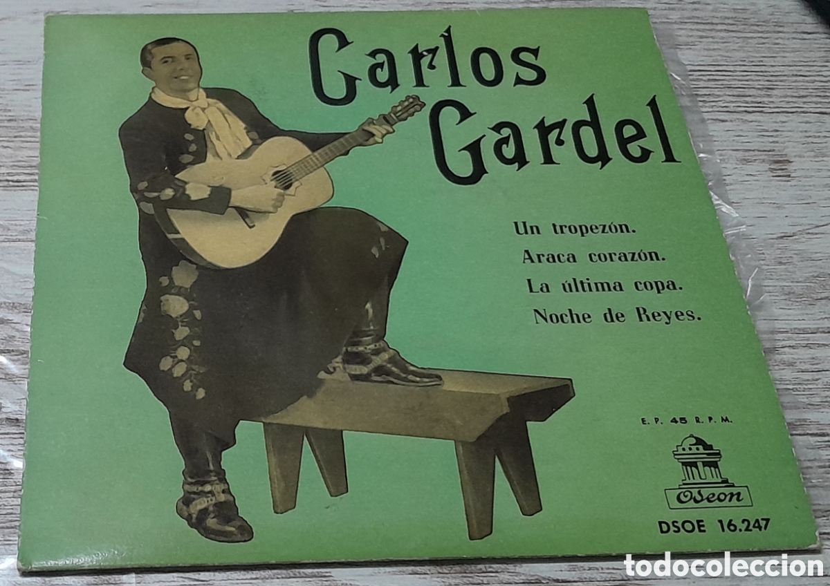 Discos de vinilo: CARLOS GARDEL - UN TROPEZ&Oacute;N + 3 - Foto 1