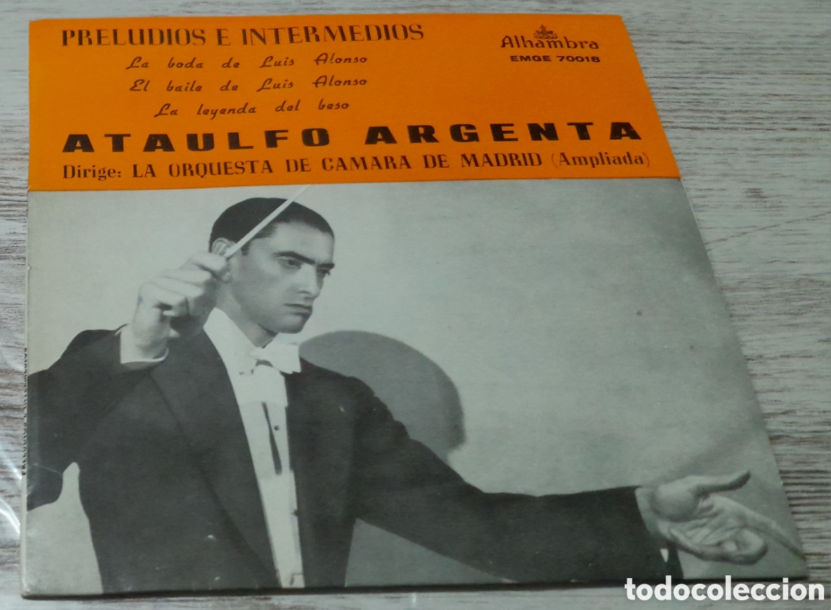 Discos de vinilo: ATAULFO ARGENTA - PRELUDIOS E INTERMEDIOS EP 3 TEMAS 1962 - Foto 1