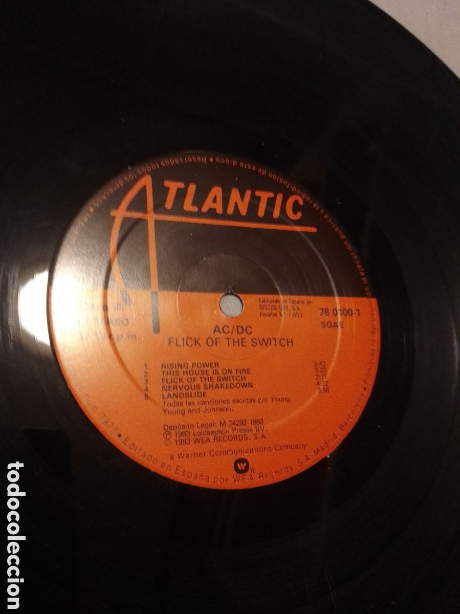 Discos de vinilo: AC DC 1983 FLICK OF THE SWITCH - Foto 2