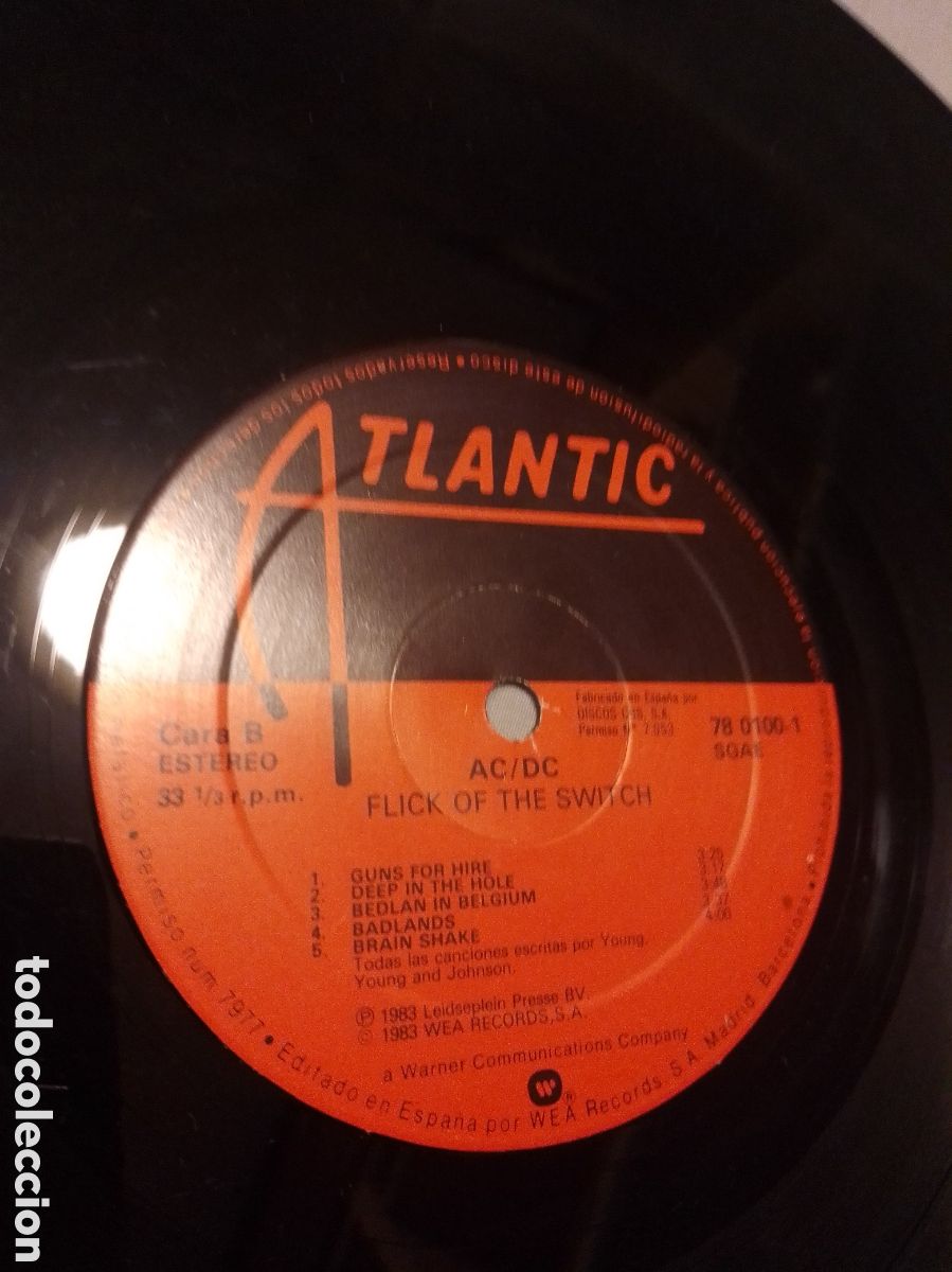 Discos de vinilo: AC DC 1983 FLICK OF THE SWITCH - Foto 3