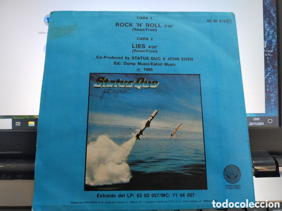 Discos de vinilo: Status quo single rock n roll Espa&ntilde;a 1980 - Foto 2