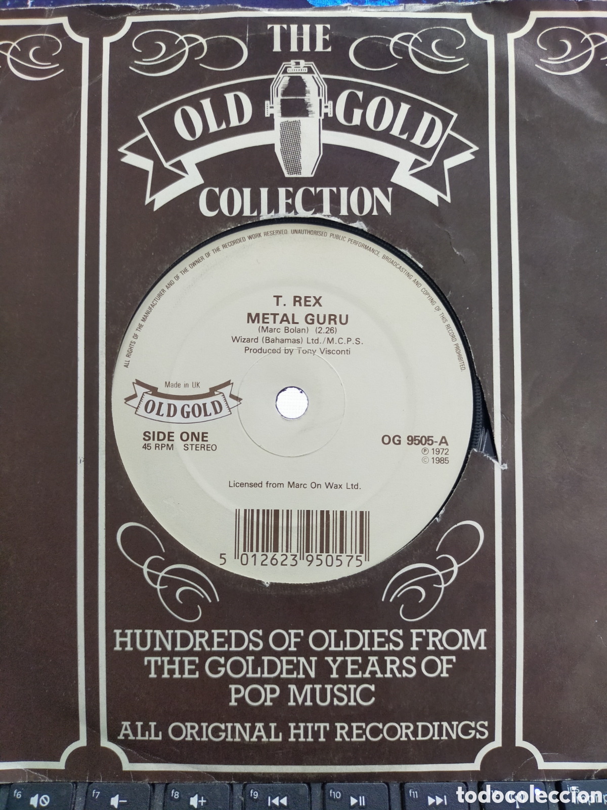 Discos de vinilo: T. rex single metal gur&uacute; u.k. 1985 - Foto 1
