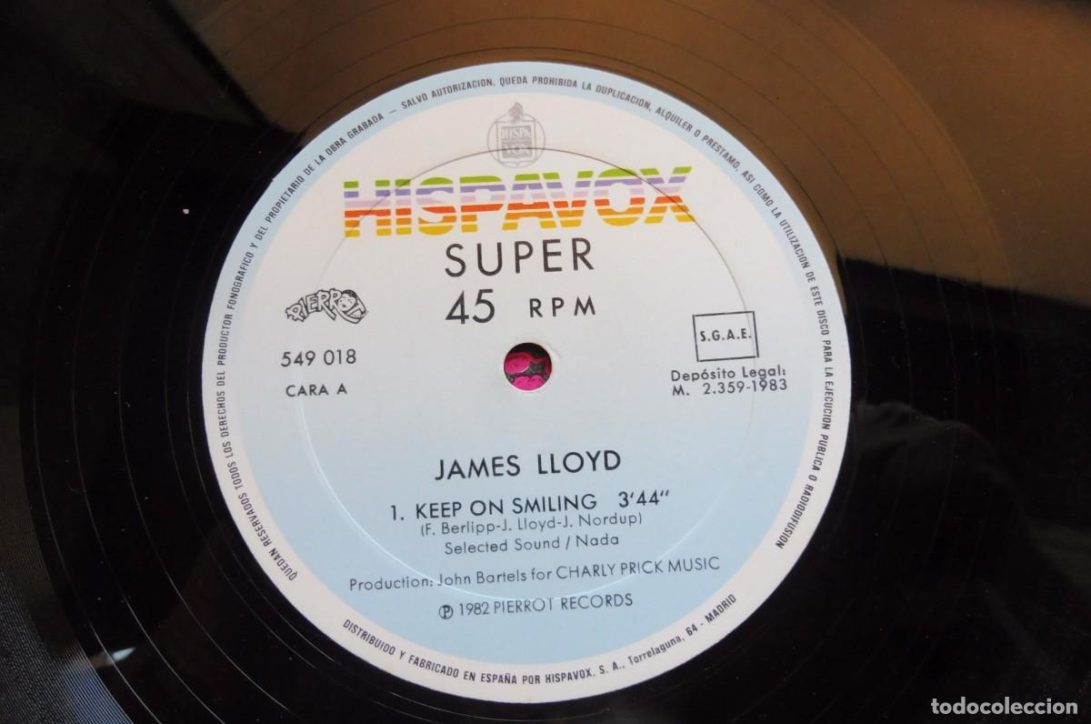 Discos de vinilo: SUPER SINGLE - James Lloyd &ndash; Keep On Smiling - Hispavox &ndash; 549 018 - 1983 - Foto 4