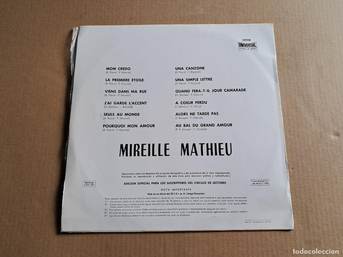 Discos de vinilo: MIREILLE MATHIEU - MIREILLE MATHIEU LP 1970 EDICION ESPA&Ntilde;OLA - Foto 3