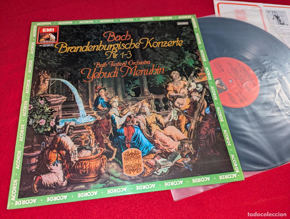 Discos de vinil: BATH ORCH. Yehudi Menuhin BACH Brandenburgische N 1-3 LP 1980 EMI ESPA&Ntilde;A SPAIN