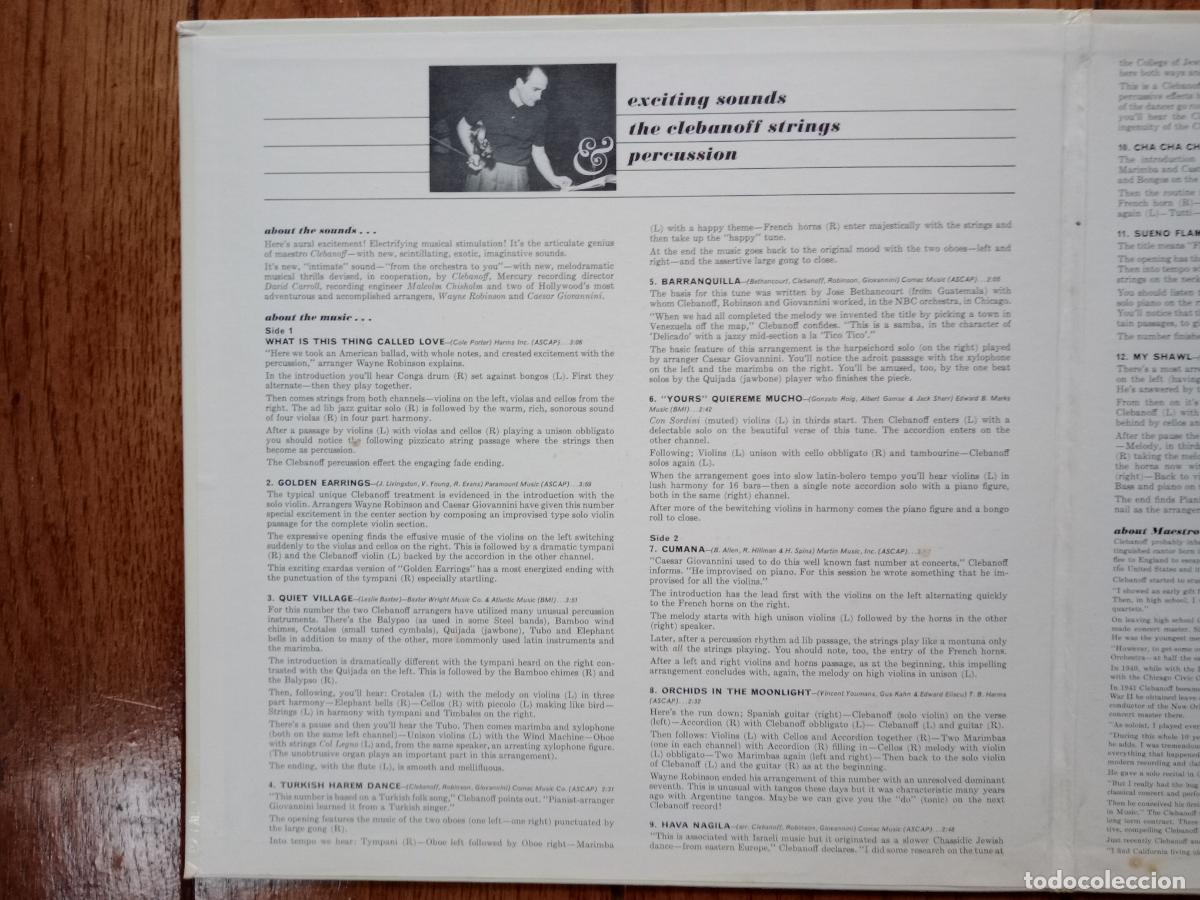 Discos de vinilo: The Clebanoff strings & percussion - exciting sounds - Foto 2