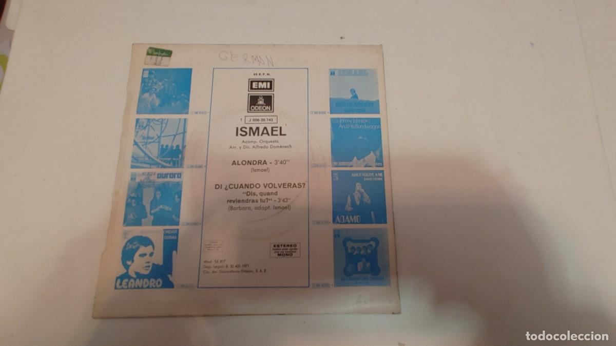 Discos de vinilo: ISMAEL-SINGLE ALONDRA - Foto 2