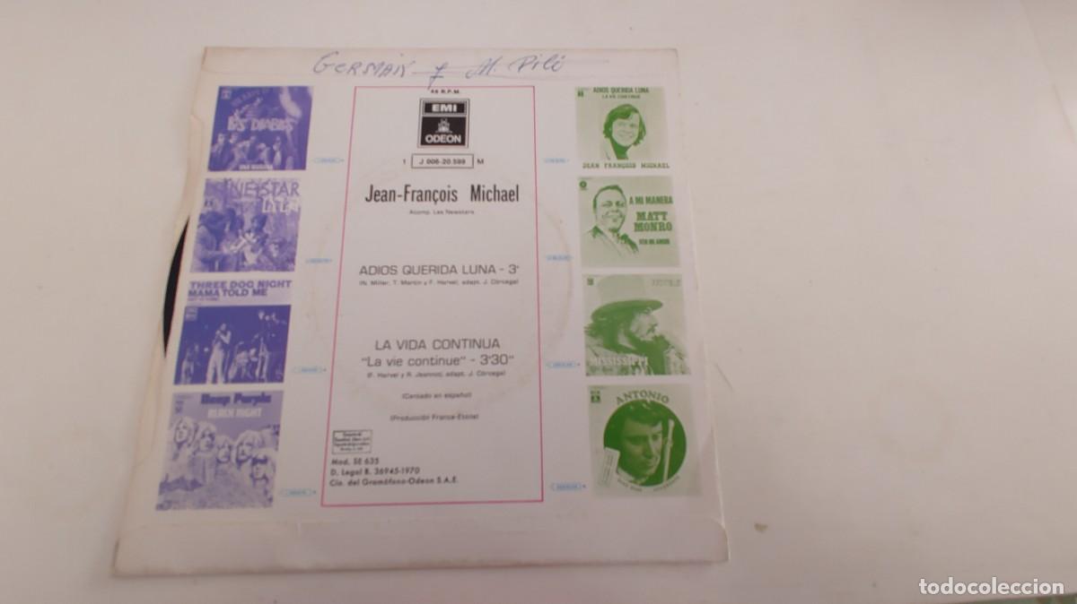 Discos de vinilo: JEAN FRAN&Ccedil;OIS MICHEL-SINGLE ADIOS QUERIDA LUNA - Foto 2