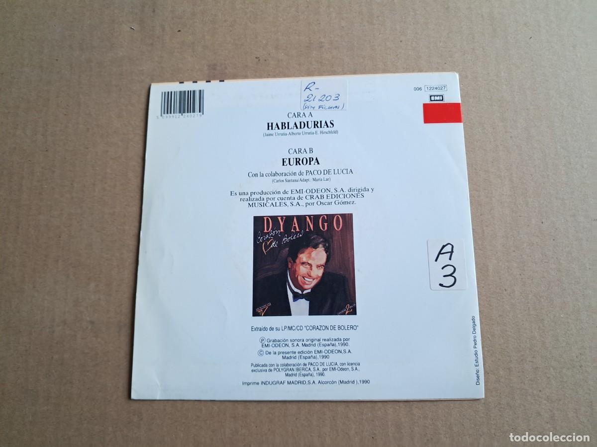 Discos de vinilo: DYANGO - HABLADURIAS SINGLE 1990 - Foto 3