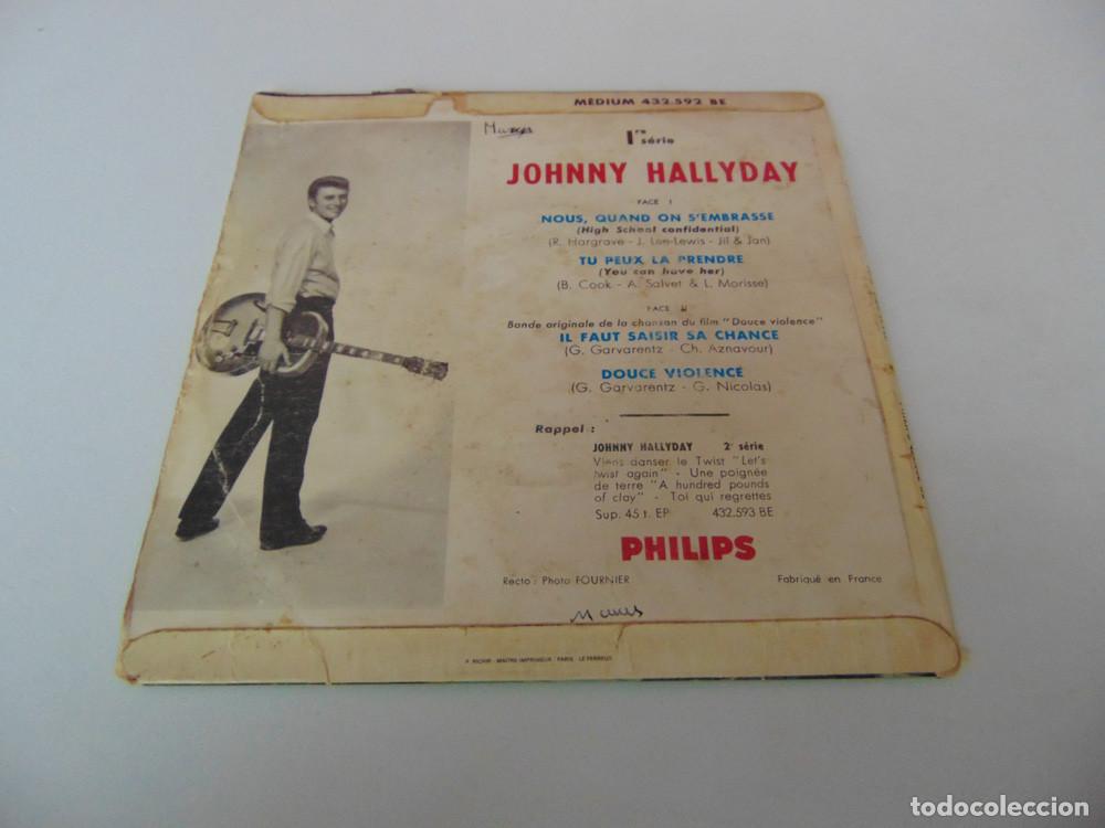 Discos de vinilo: JOHNNY HALLYDAY - DOUCE VIOLENCE - EP FRANCES - Foto 3