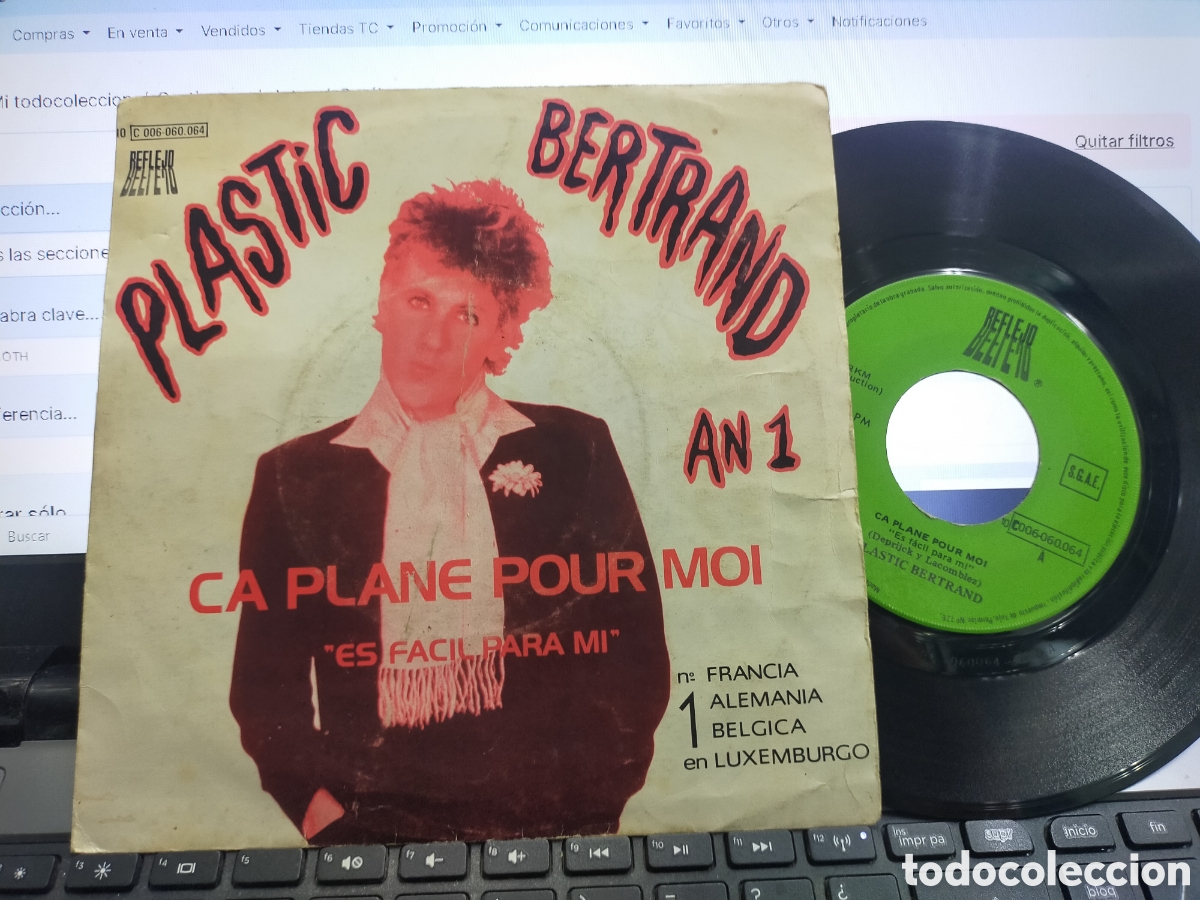 Discos de vinilo: Plastic bertrand single ca plane pour moi Espa&ntilde;a 1978 - Foto 1