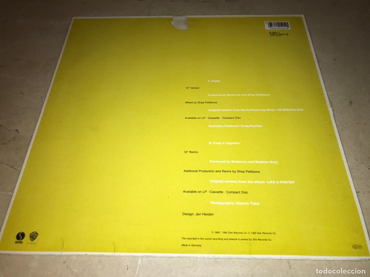 Discos de vinilo: MADONNA-VOGUE / KEEP IT TOGETHER-ORIGINAL 1990 - Foto 2