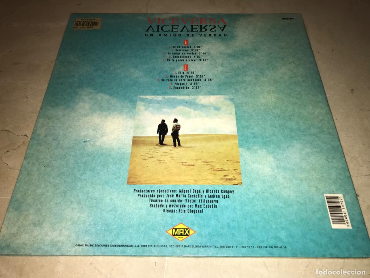 Discos de vinilo: VICEVERSA-UN AMIGO DE VERDAD-GATEFOLD-ORIGINAL 1993 - Foto 2
