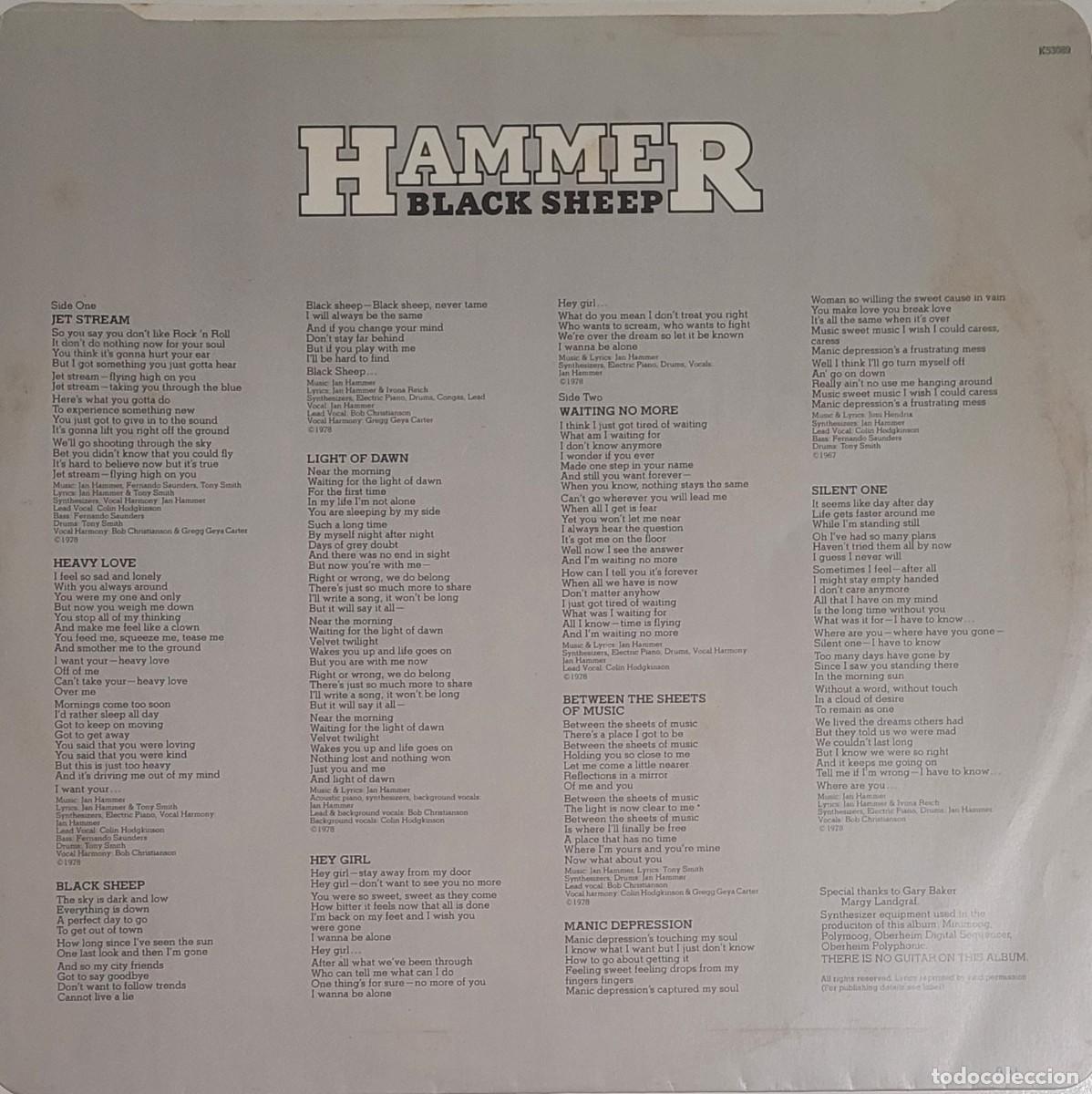 Discos de vinilo: JAN HAMMER. BLACK SHEEP. USA - Foto 4