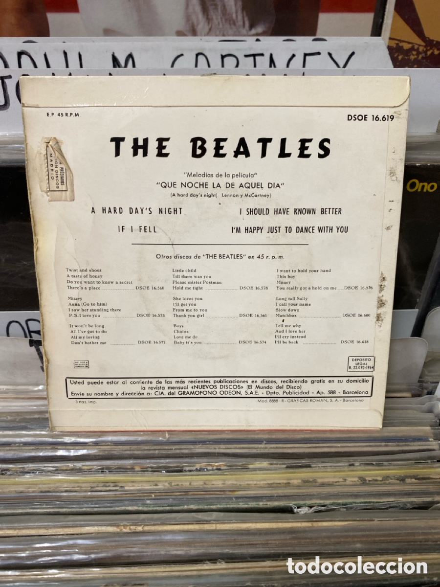 Discos de vinilo: The Beatles - Que Noche la de Aquel D&iacute;a - Foto 2