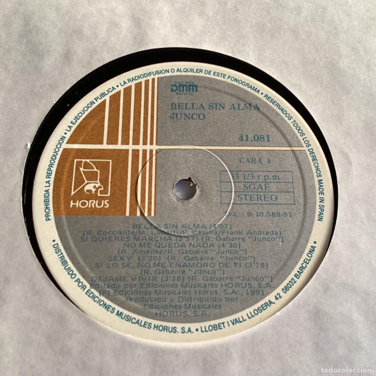Discos de vinilo: V226 LP Junco - Bella sin alma - Horus 1991 - Foto 2